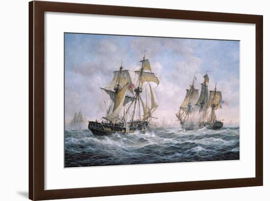 Action Between U.S. Sloop-Of-War "Wasp" and H.M. Brig-Of-War "Frolic", 1812-Richard Willis-Framed Giclee Print