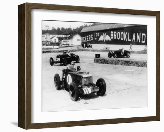 Action from the British Empire Trophy Race, Brooklands, Surrey, 1935-null-Framed Premium Photographic Print