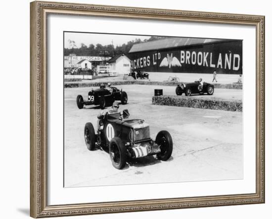 Action from the British Empire Trophy Race, Brooklands, Surrey, 1935-null-Framed Photographic Print