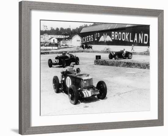 Action from the British Empire Trophy Race, Brooklands, Surrey, 1935-null-Framed Photographic Print