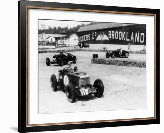 Action from the British Empire Trophy Race, Brooklands, Surrey, 1935-null-Framed Photographic Print