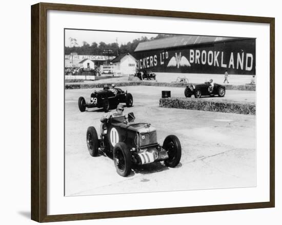 Action from the British Empire Trophy Race, Brooklands, Surrey, 1935-null-Framed Photographic Print