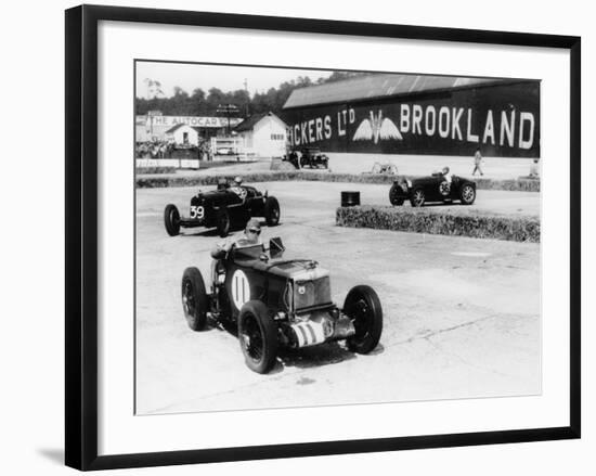 Action from the British Empire Trophy Race, Brooklands, Surrey, 1935-null-Framed Photographic Print