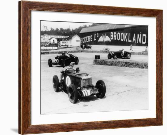 Action from the British Empire Trophy Race, Brooklands, Surrey, 1935-null-Framed Photographic Print