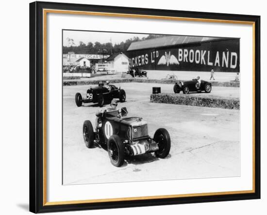 Action from the British Empire Trophy Race, Brooklands, Surrey, 1935-null-Framed Photographic Print