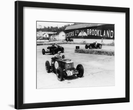 Action from the British Empire Trophy Race, Brooklands, Surrey, 1935-null-Framed Photographic Print