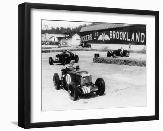 Action from the British Empire Trophy Race, Brooklands, Surrey, 1935-null-Framed Photographic Print