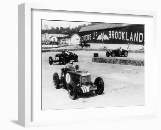 Action from the British Empire Trophy Race, Brooklands, Surrey, 1935-null-Framed Photographic Print