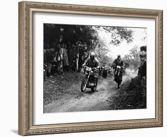 Action from the National (Ope) Shrubland Park Scramble, Suffolk, 1952-null-Framed Photographic Print