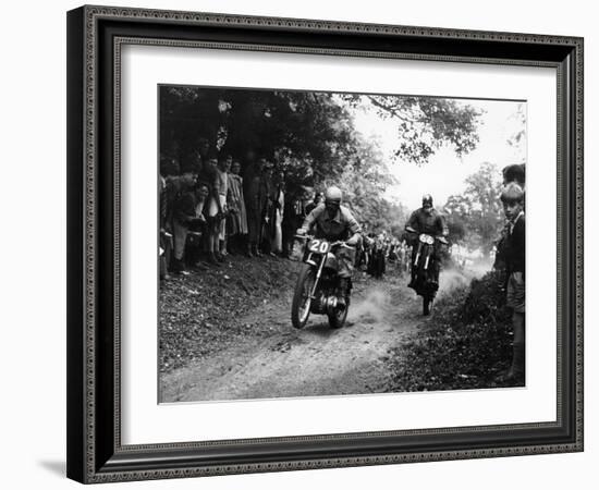 Action from the National (Ope) Shrubland Park Scramble, Suffolk, 1952-null-Framed Photographic Print