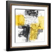 Action I Yellow and Black Sq-Jane Davies-Framed Art Print