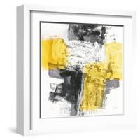 Action I Yellow and Black Sq-Jane Davies-Framed Art Print