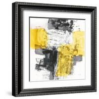 Action I Yellow and Black Sq-Jane Davies-Framed Art Print