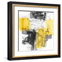Action I Yellow and Black Sq-Jane Davies-Framed Art Print