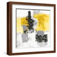 Action II Yellow and Black Sq-Jane Davies-Framed Art Print