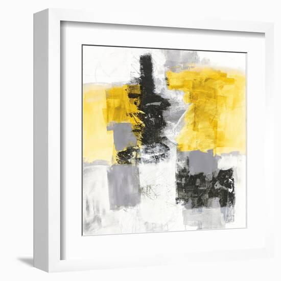 Action II Yellow and Black Sq-Jane Davies-Framed Art Print