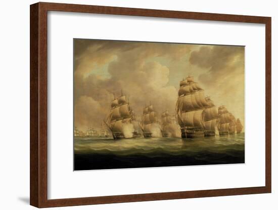 Action of Commodore Dance and the Comte de Linois off the Straits of Malacca, 15th February 1804-Thomas Buttersworth-Framed Giclee Print