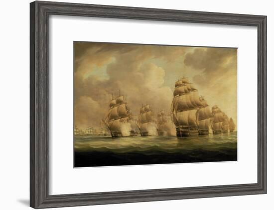 Action of Commodore Dance and the Comte de Linois off the Straits of Malacca, 15th February 1804-Thomas Buttersworth-Framed Giclee Print