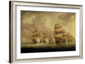 Action of Commodore Dance and the Comte de Linois off the Straits of Malacca, 15th February 1804-Thomas Buttersworth-Framed Giclee Print