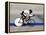 Action of Female Cyclist Competing on the Velodrome-null-Framed Premier Image Canvas