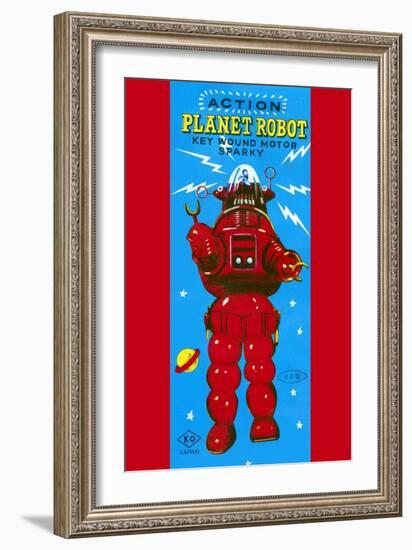Action Planet Robot-null-Framed Art Print