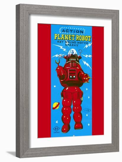 Action Planet Robot-null-Framed Art Print