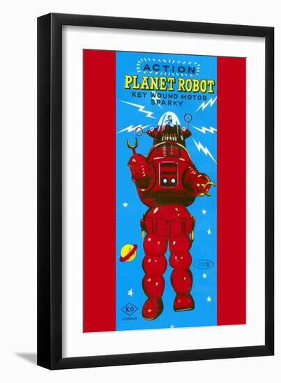 Action Planet Robot-null-Framed Art Print