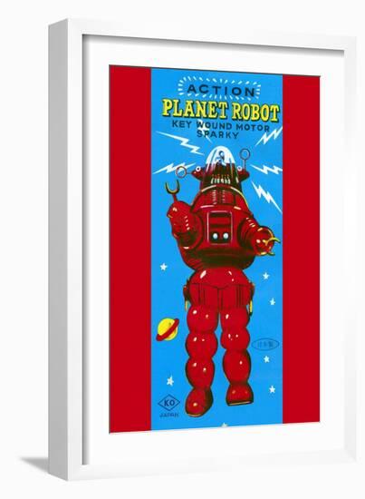 Action Planet Robot-null-Framed Art Print