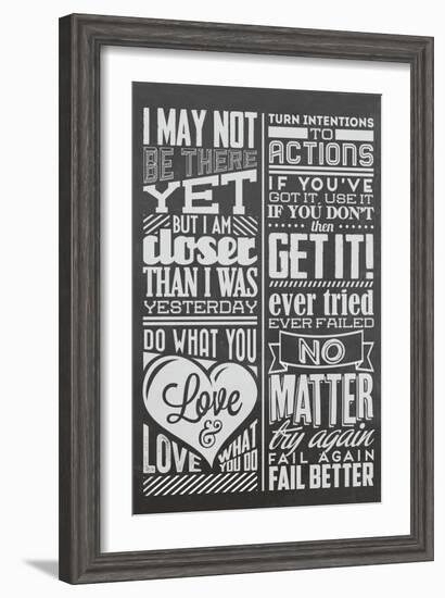 Action Set Black-Vintage Vector Studio-Framed Art Print