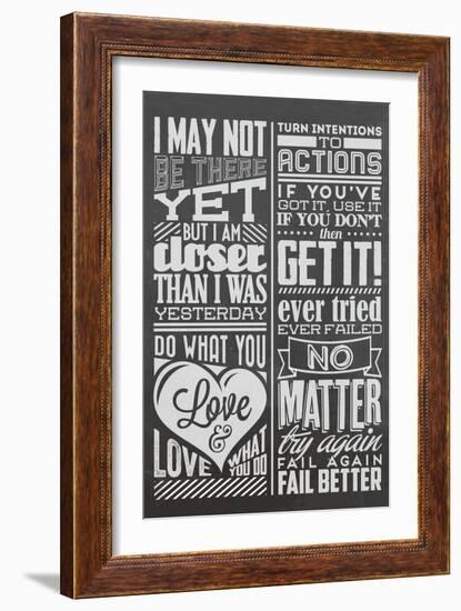 Action Set Black-Vintage Vector Studio-Framed Art Print