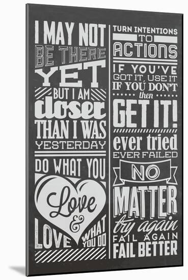 Action Set Black-Vintage Vector Studio-Mounted Art Print