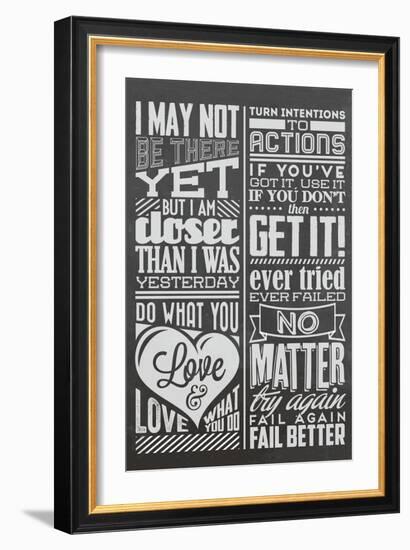 Action Set Black-Vintage Vector Studio-Framed Art Print