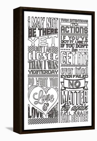 Action Set White-Vintage Vector Studio-Framed Stretched Canvas