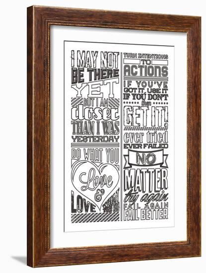 Action Set White-Vintage Vector Studio-Framed Art Print