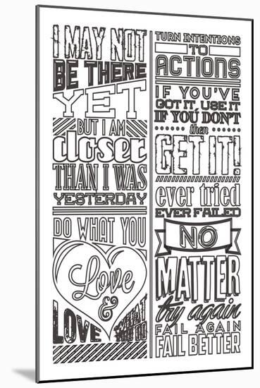 Action Set White-Vintage Vector Studio-Mounted Art Print