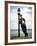 Actor Art Carney Leaning Against a Lamp Post-Leonard Mccombe-Framed Premium Photographic Print