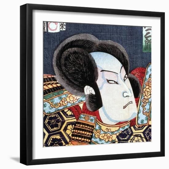 Actor as Samurai, Series of Kabuki Theatre, Ukiyo-e Print, 19th century-Japanese School-Framed Giclee Print