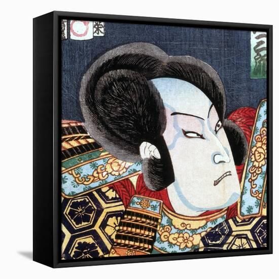 Actor as Samurai, Series of Kabuki Theatre, Ukiyo-e Print, 19th century-Japanese School-Framed Premier Image Canvas