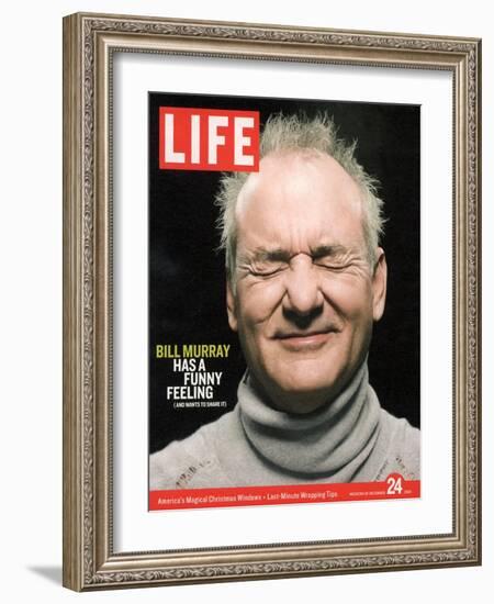 Actor Bill Murray with Eyes Closed, December 24, 2004-Karina Taira-Framed Photographic Print