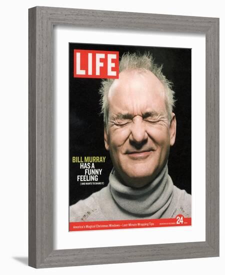 Actor Bill Murray with Eyes Closed, December 24, 2004-Karina Taira-Framed Photographic Print