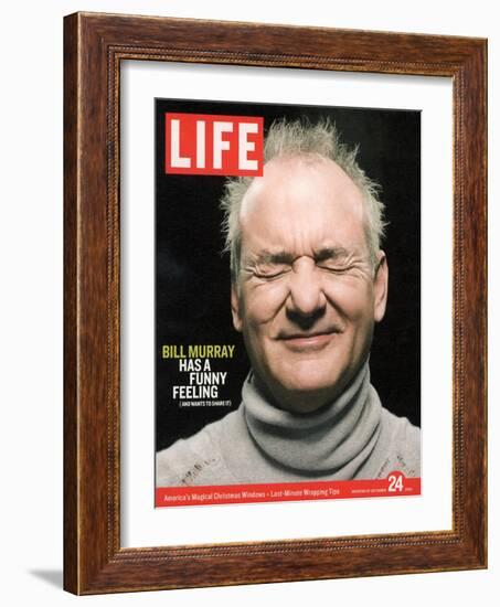 Actor Bill Murray with Eyes Closed, December 24, 2004-Karina Taira-Framed Photographic Print