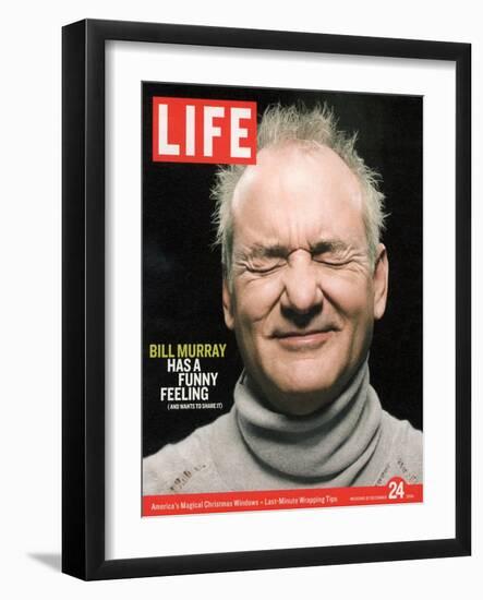 Actor Bill Murray with Eyes Closed, December 24, 2004-Karina Taira-Framed Photographic Print