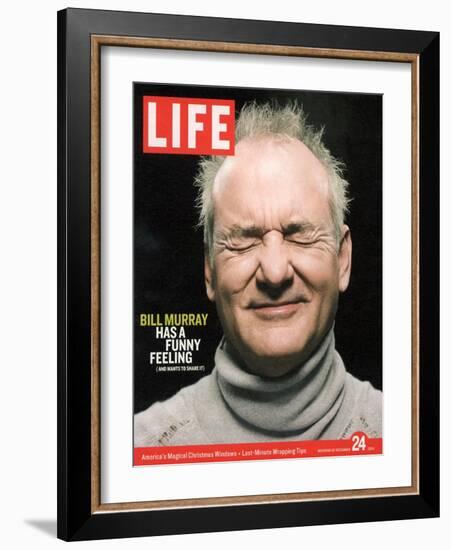 Actor Bill Murray with Eyes Closed, December 24, 2004-Karina Taira-Framed Photographic Print