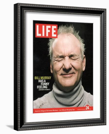 Actor Bill Murray with Eyes Closed, December 24, 2004-Karina Taira-Framed Photographic Print