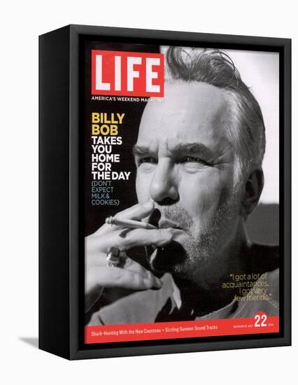 Actor Billy Bob Thornton Smoking a Cigarette, July 22, 2005-Alexei Hay-Framed Premier Image Canvas