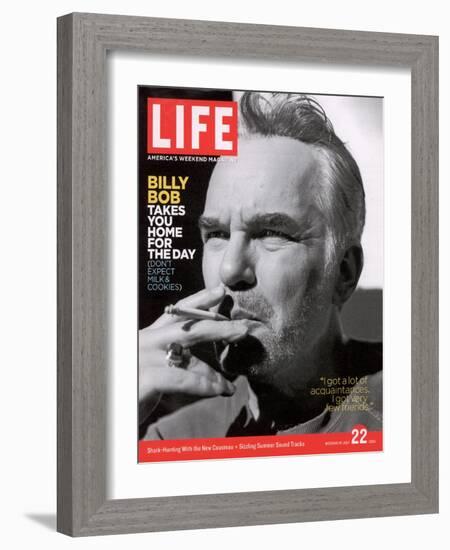 Actor Billy Bob Thornton Smoking a Cigarette, July 22, 2005-Alexei Hay-Framed Photographic Print