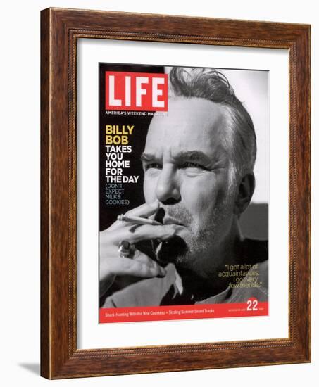 Actor Billy Bob Thornton Smoking a Cigarette, July 22, 2005-Alexei Hay-Framed Photographic Print