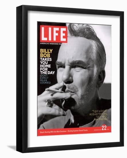 Actor Billy Bob Thornton Smoking a Cigarette, July 22, 2005-Alexei Hay-Framed Photographic Print