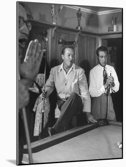 Actor Bob Hope and Vic Hewter Playing Pool Together-null-Mounted Photographic Print