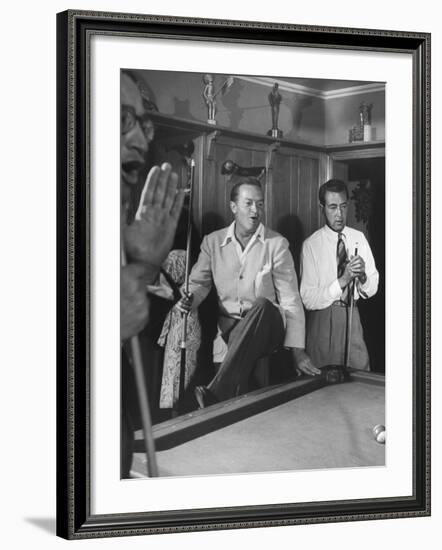 Actor Bob Hope and Vic Hewter Playing Pool Together-null-Framed Photographic Print